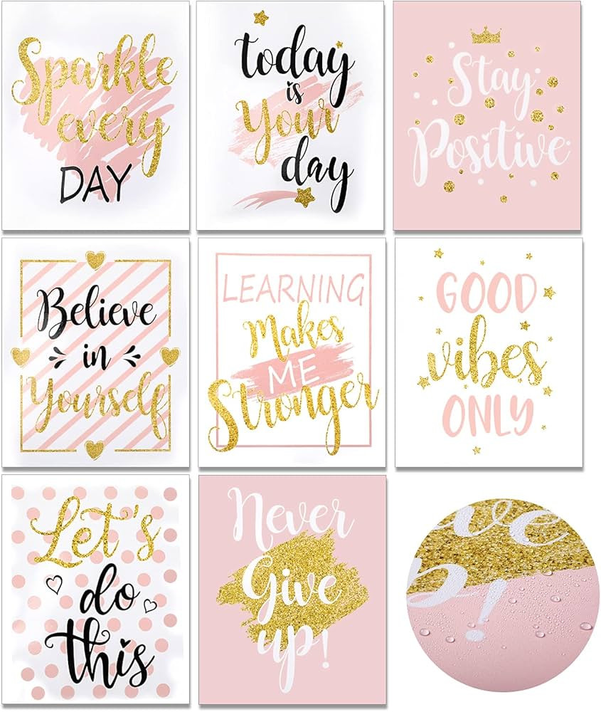 Clabby Motivational Art Print, 8 x 10 Inch, Wall Art for Bedrooms, Gold Powder Prints, Inspiratio... | Amazon (US)