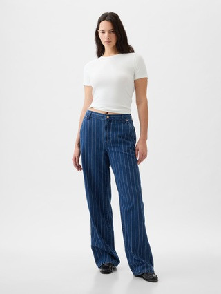 Mid Rise '90s Loose Pinstripe Carpenter Jeans | Gap (US)