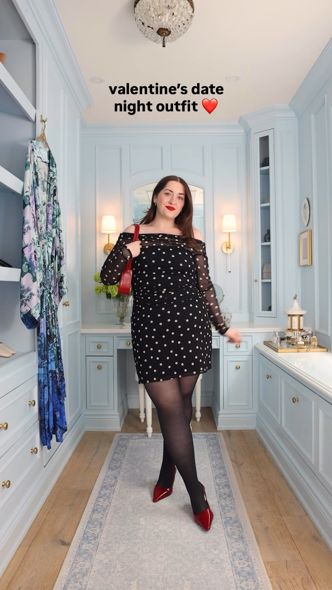 Valentine’s Day date night outfit / black polka dot dress with black tights 

Sizing: L  in dress / XL in shaper & tights

#LTKmidsize #LTKdresses #LTKcurves