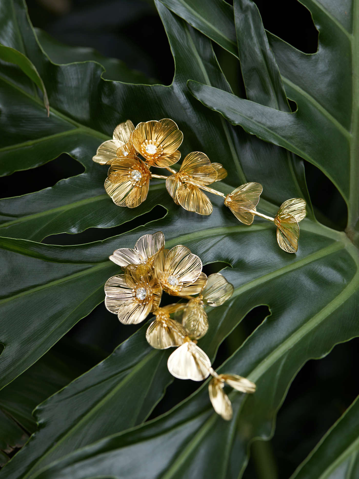 Petal Rhinestone Tassel Drop Earring | Cider