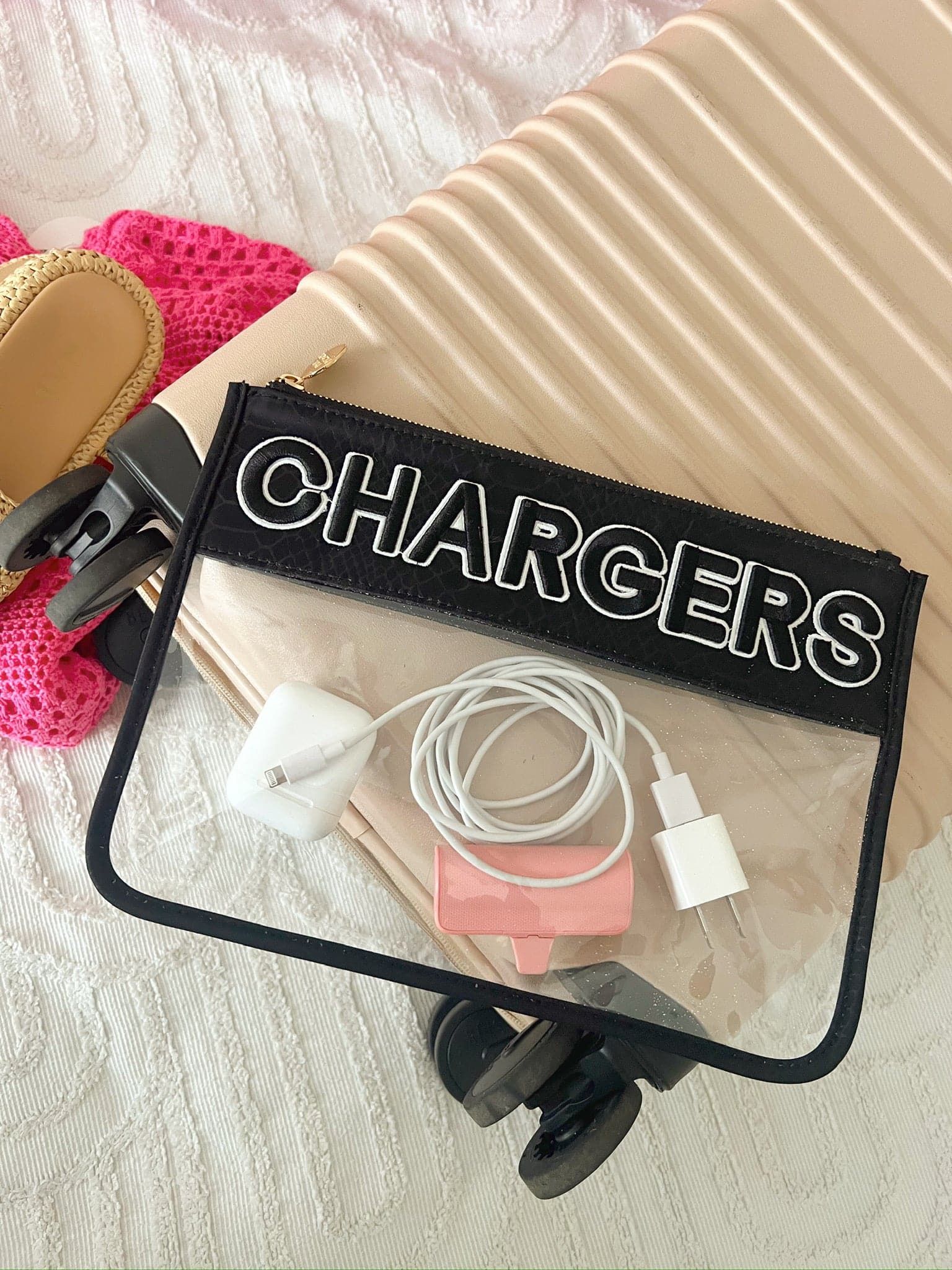 Chargers Clear Pouch - Black | KenzKustomz