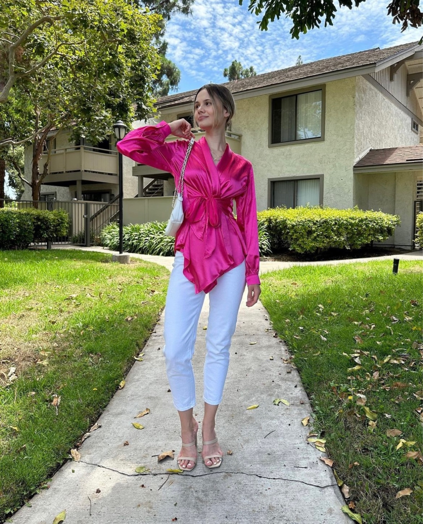 This fancy blouse in hot pink is to die for - it’s perfect for cooler summer days and also amazing for the fall!

Fancy blouse, Barbie style, white pants, beige heels, nude heels, white bag, crossbody bag, outfit ideas, outfit inspiration, style inspo, summer fashion, fall fashion, fall outfits

#LTKSeasonal #LTKstyletip #LTKFind