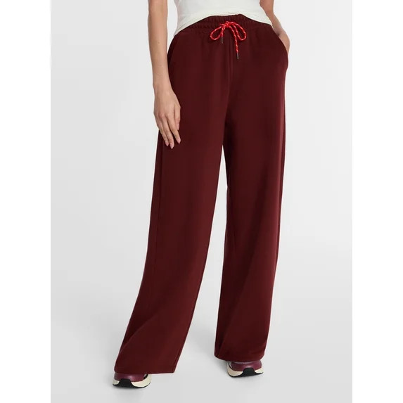 Athletic Works Women's Wide Leg Fleece Pants, 30'' Inseam, Sizes XS-XXXL | Walmart (US)
