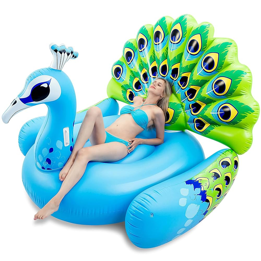 JOYIN Inflatable Peacock Pool Float - Giant Peacock Fun Beach Floaties, Pool Party Decorations Ad... | Amazon (US)