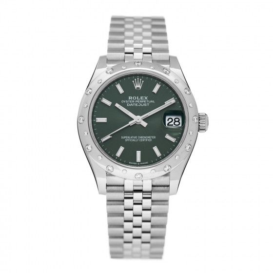 ROLEX

Stainless Steel 18K White Gold Diamond 31mm Oyster Perpetual Datejust Watch Mint Green | Fashionphile