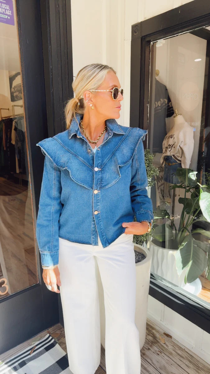 Layla Denim Top | The Collection Texas