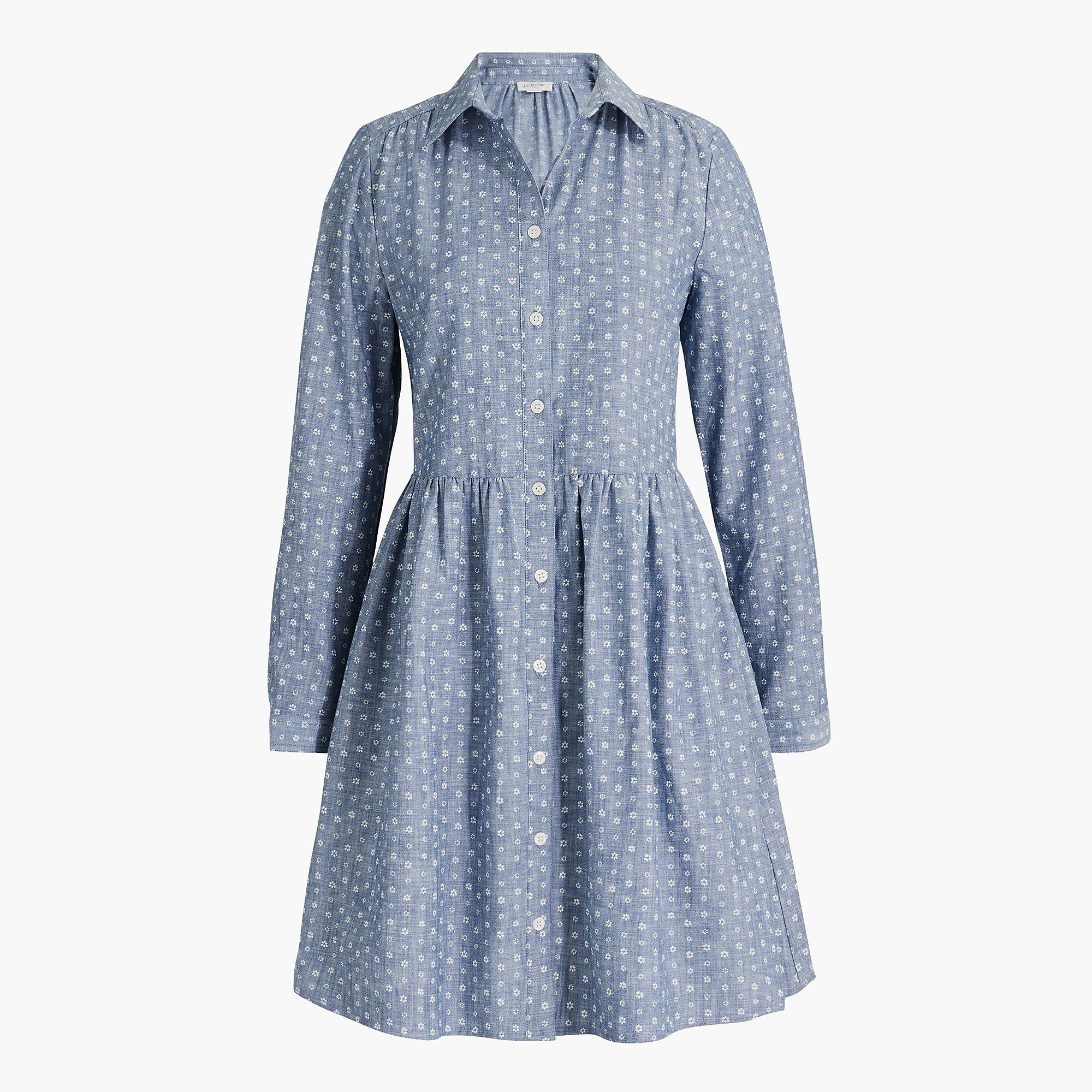 Printed collared mini shirtdress | J.Crew Factory