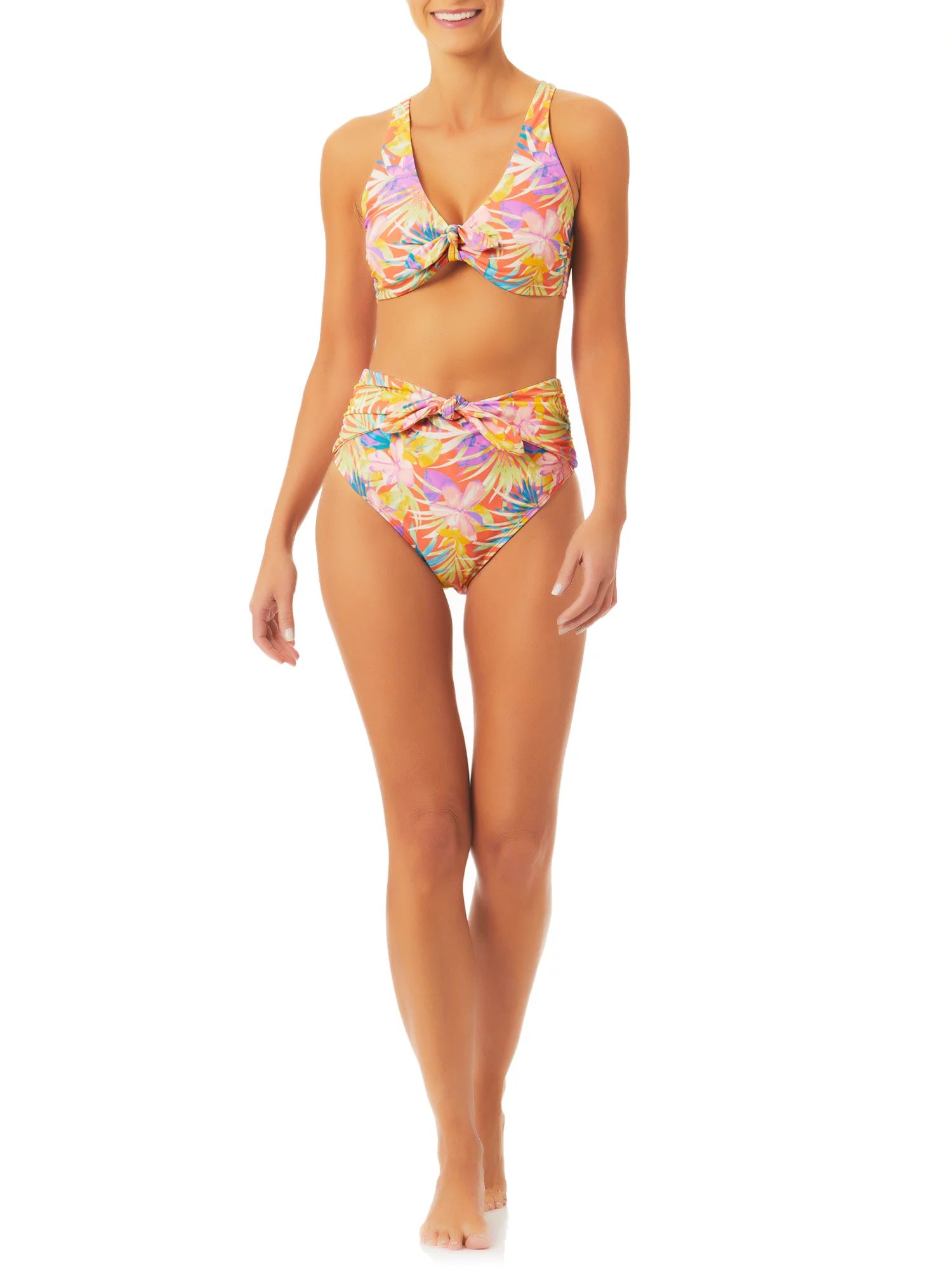 Time and Tru Women's and Women's Plus Floral High Waist Bottom | Walmart (US)