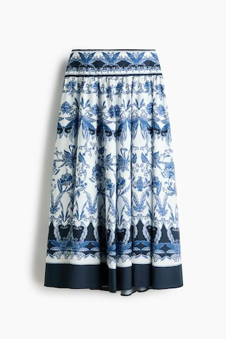 H & M - Flared Cotton Poplin Skirt - Blue | H&M (US + CA)