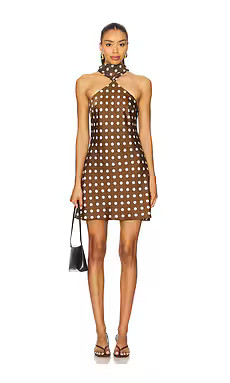 Maude Club Hendrix Dress in Brown Dots from Revolve.com | Revolve Clothing (Global)