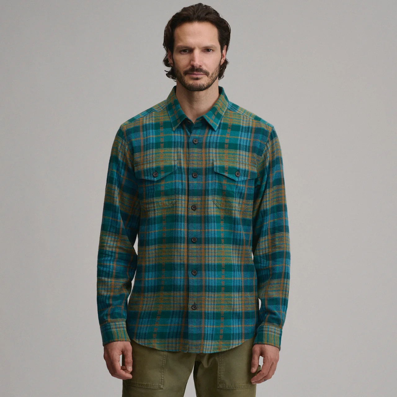Men's Long-Sleeve Eddie's Cabin Shirt - Jacquard Plaid | Eddie Bauer US & CA