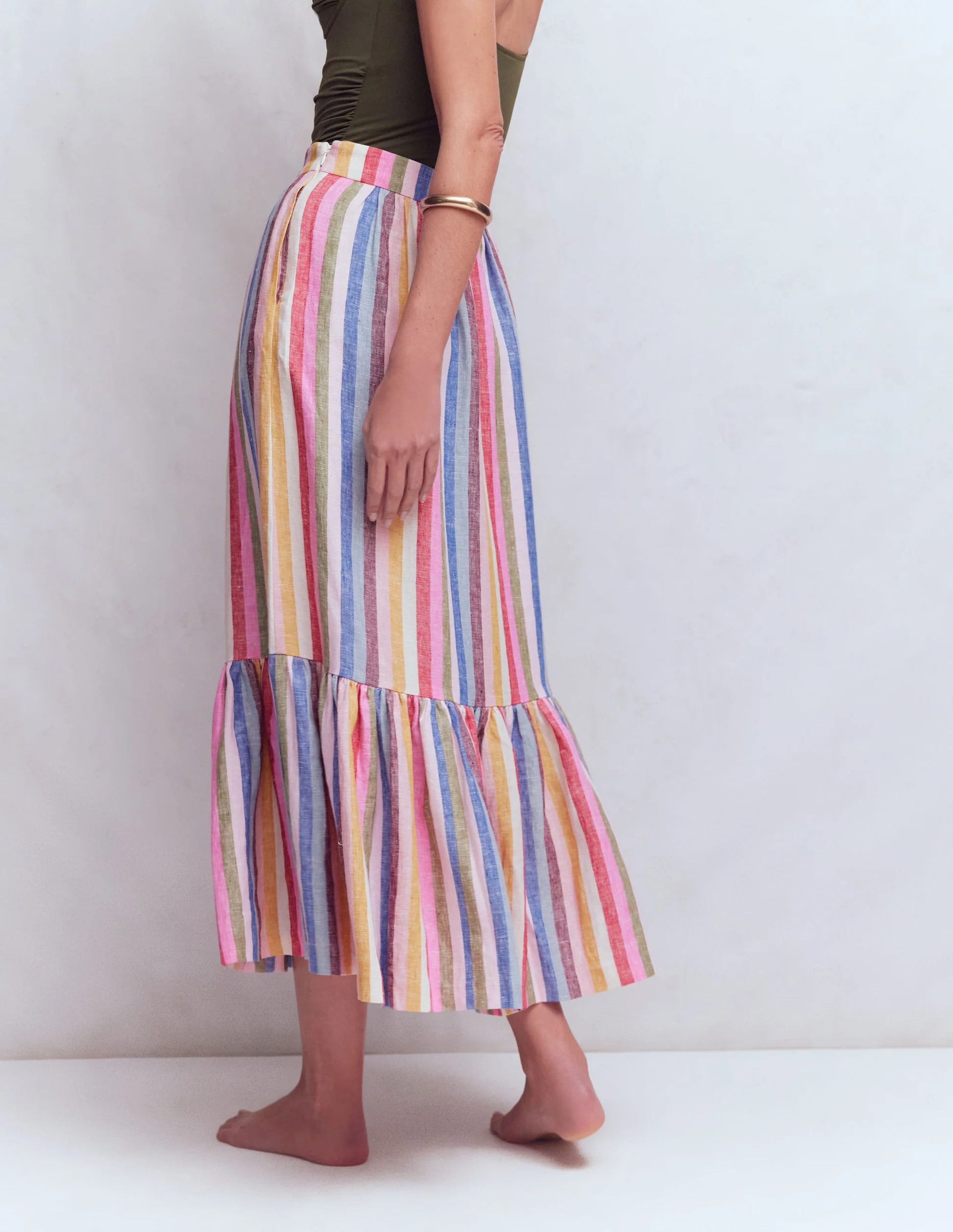 Abigail Linen Maxi Skirt-Multi Stripe | Boden (US)