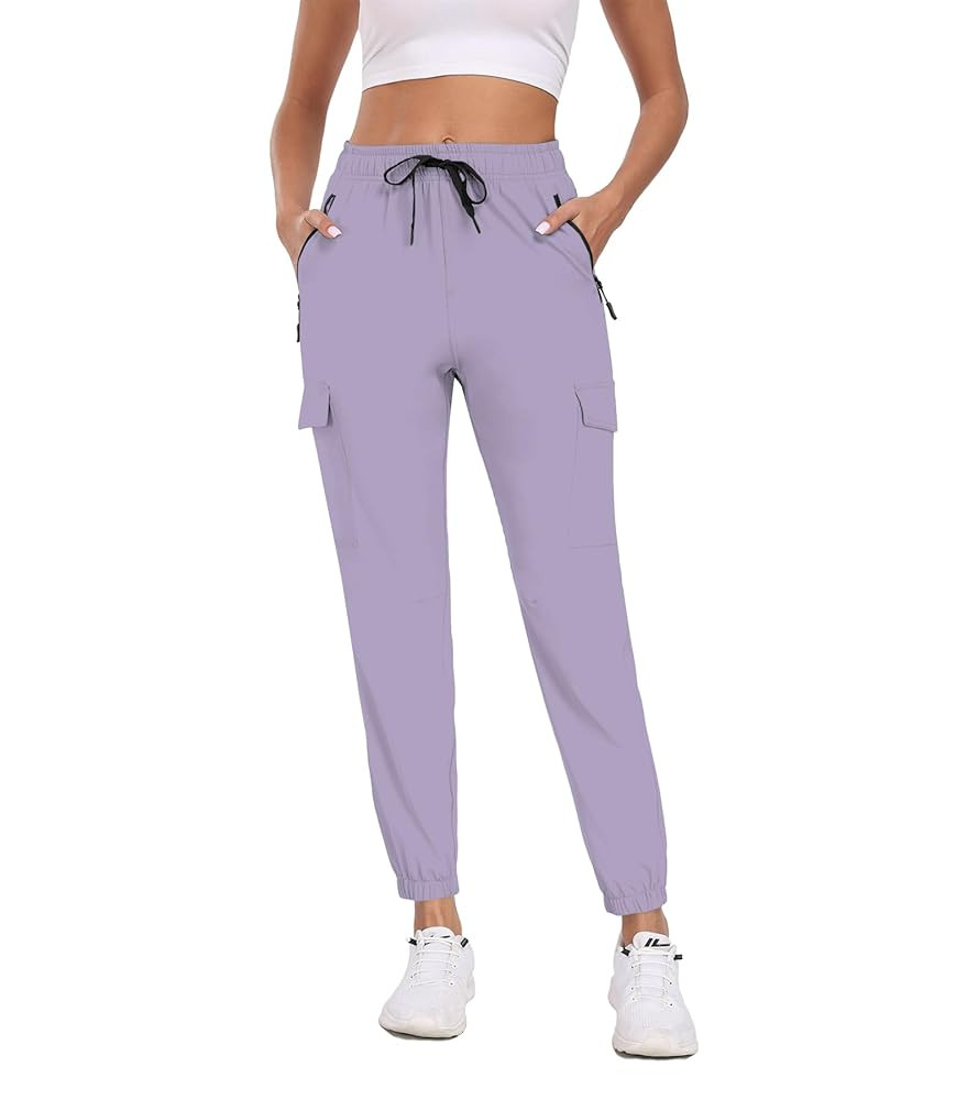 Women's Quick Dry Cargo Pants Water Resistant Hiking Pants Lightweight High Waisted Pants Zipper ... | Amazon (US)