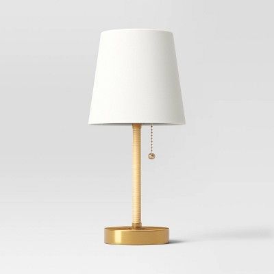 Mini Rattan Wrap Stick Table Lamp Brass - Threshold™ | Target