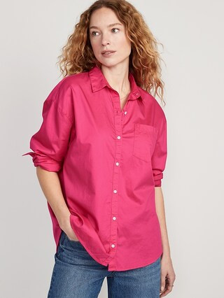 Oversized Poplin Boyfriend Shirt for Women | Old Navy (US)