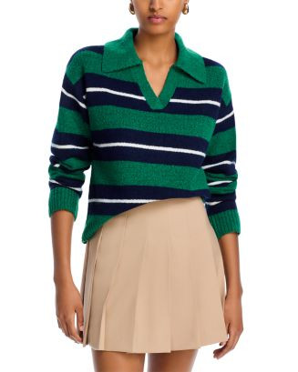 AQUA Striped Polo Sweater - Exclusive   | Bloomingdale's Women | Bloomingdale's (US)