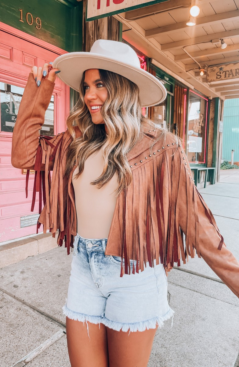 Round 'Em Up Suede Fringe Studded Crop Jacket- 3 Colors | Apricot Lane Boutique