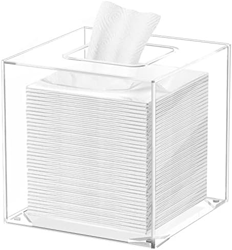 Acrylic Facial Tissue Dispenser Box - Refillable Tissue Box Cover Holder with Magnets, Modern Cle... | Amazon (CA)
