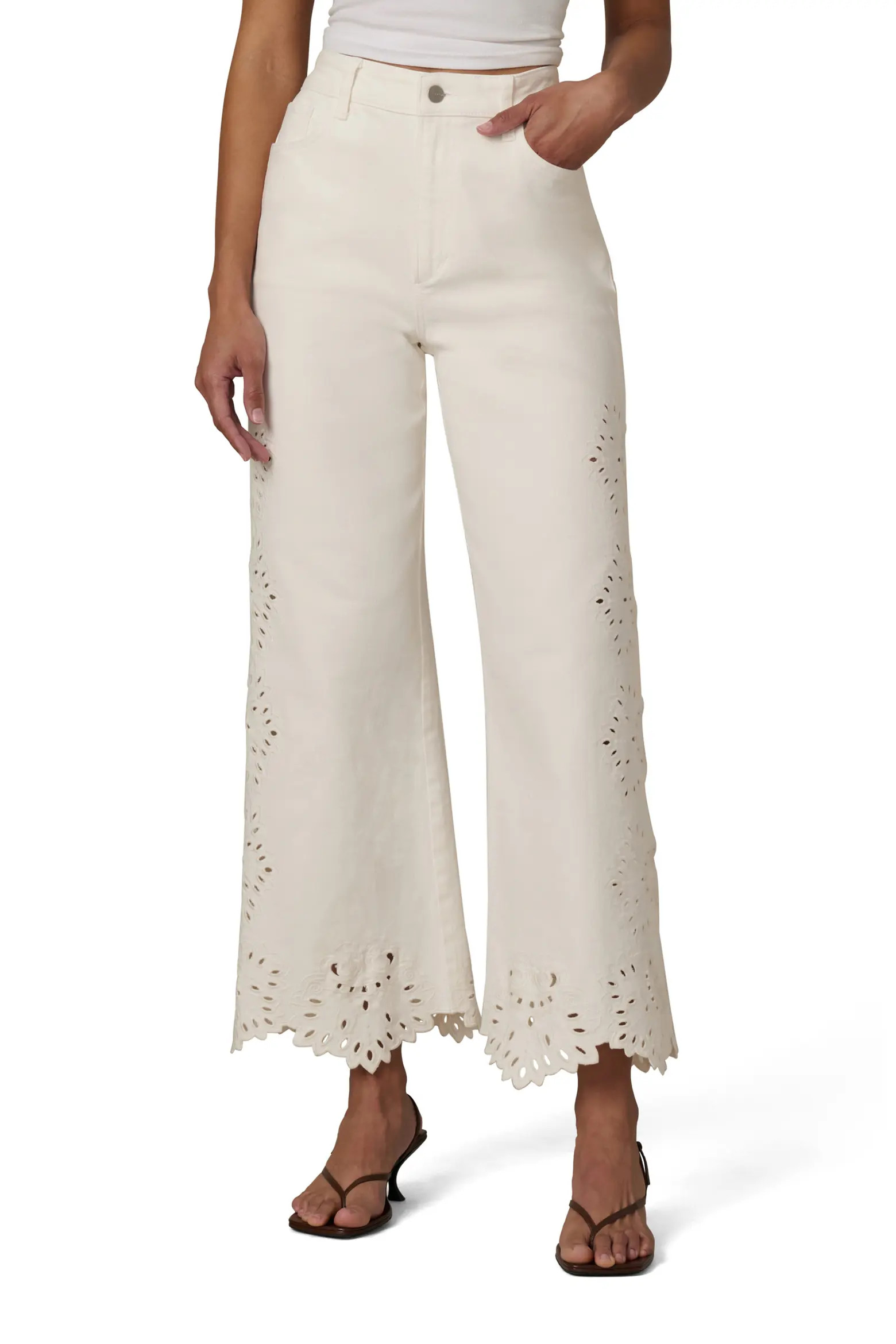 The Mia Embroidered High Waist Ankle Straight Leg Jeans (Women) | Nordstrom | Nordstrom