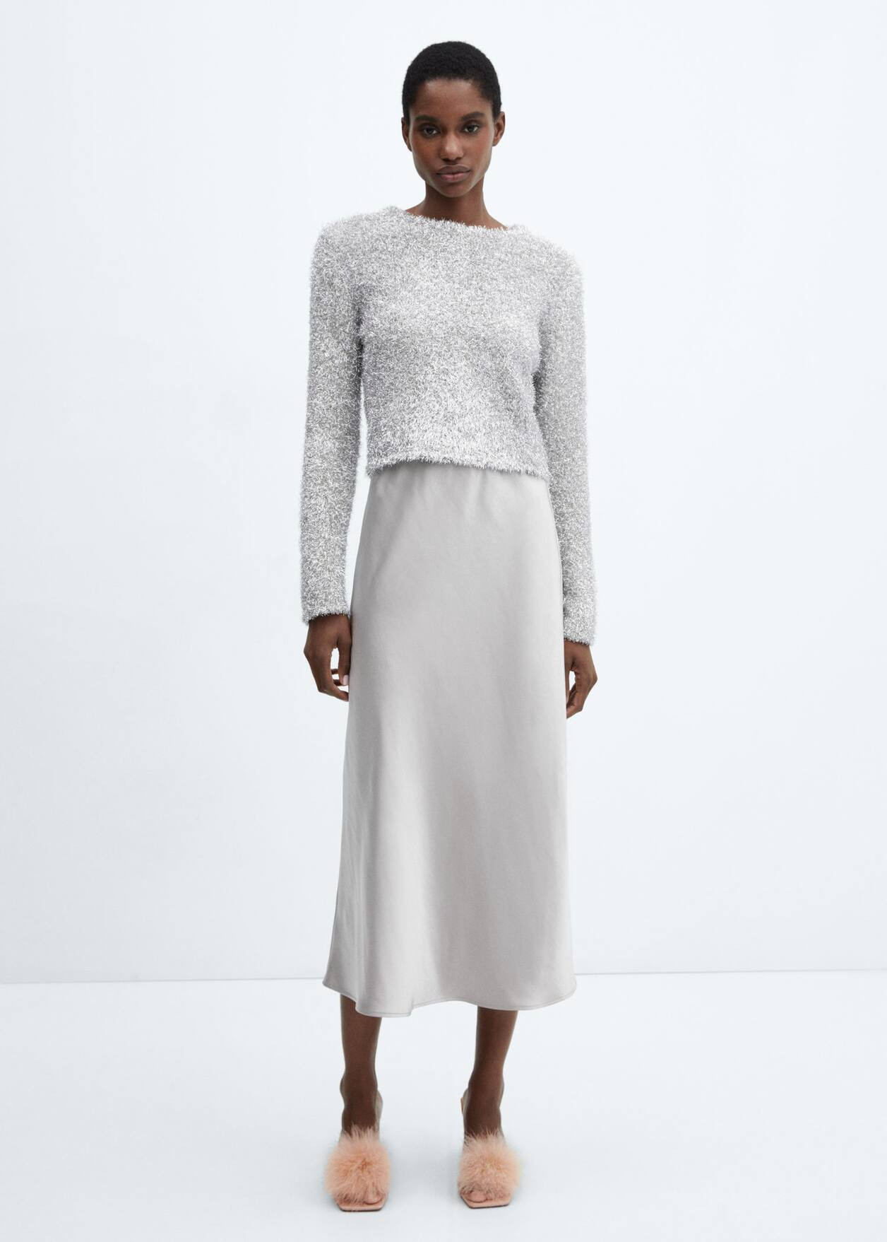 Crewneck lurex sweater -  Women | Mango USA | MANGO (US)