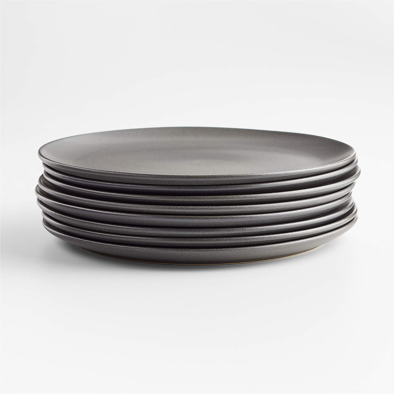 Craft Charcoal Flat Dinner Plates, Set of 8 | Crate & Barrel