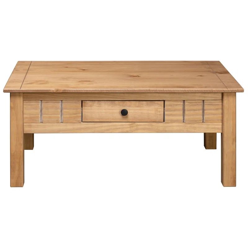 Arold Coffee Table Sofa End Table with Drawer Solid Wood Pine Panama Range | Wayfair North America