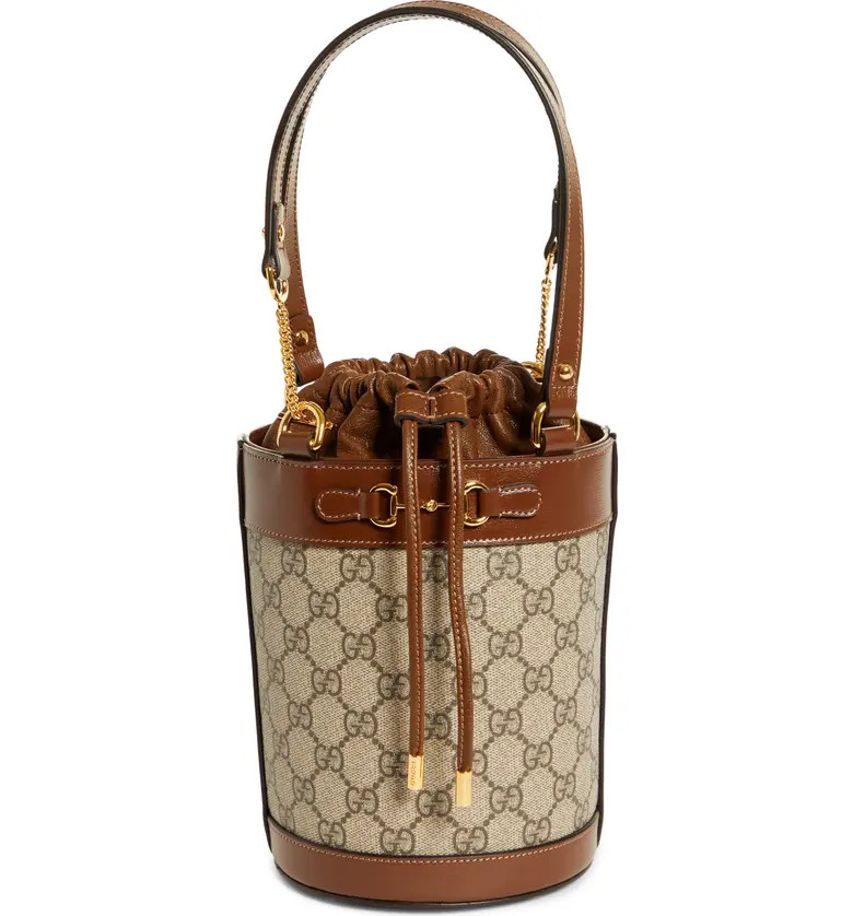 Small 1995 Horsebit GG Supreme Canvas Bucket Bag | Nordstrom