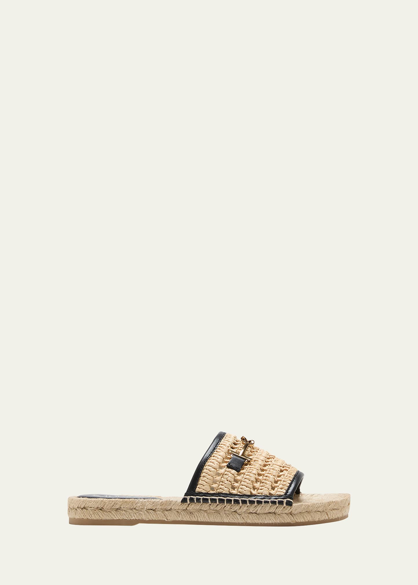 Tod's Raffia T-Ring Slide Espadrilles | Bergdorf Goodman
