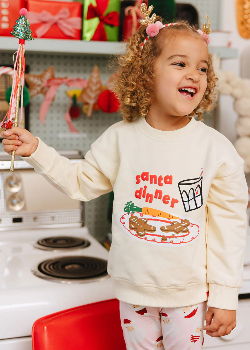 Santa Dinner Oversized Terry Sweatshirt | Alice & Wonder