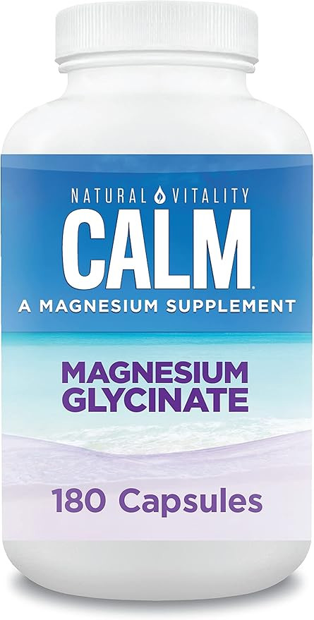 Natural Vitality Calm Magnesium Glycinate Supplement, Magnesium Supports Bone, Muscle, Heart, & N... | Amazon (US)