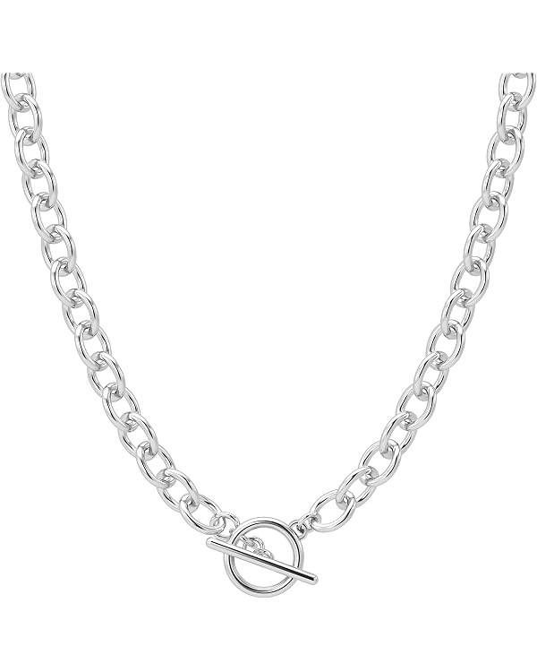 CHESKY 14K Gold Plated Chunky Necklace for Women, Trendy Paperclip Choker Necklace Statement Cros... | Amazon (US)