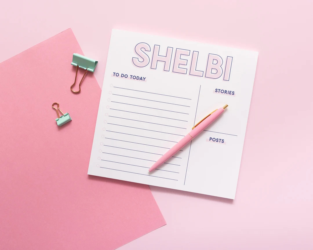 Outline Initial Notepad, Personalized Notepad, Monogram Notepad, Teacher Gift, Mothers Day, Get O... | Etsy (US)