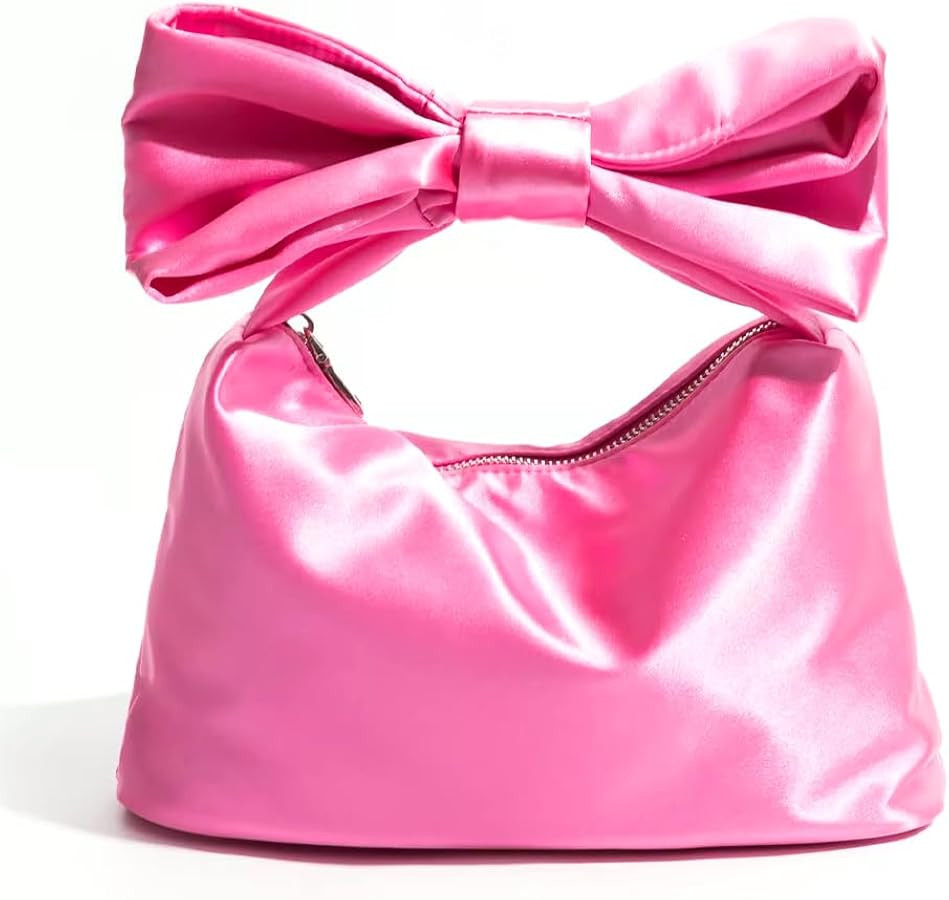 Satin Bow Purse Women's Satin Evening Bag Clutch Handbag Small Top Handle Purse for Wedding Party... | Amazon (US)