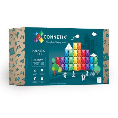 CONNETIX Magnetic Tiles Rainbow Rectangle Pack Building Blocks 18pc | Target
