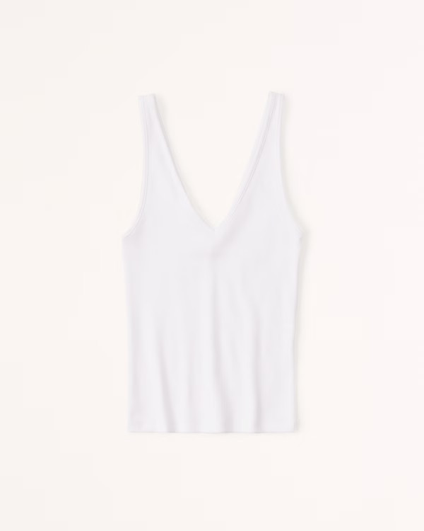 Essential Rib Tuckable V-Neck Tank | Abercrombie & Fitch (US)