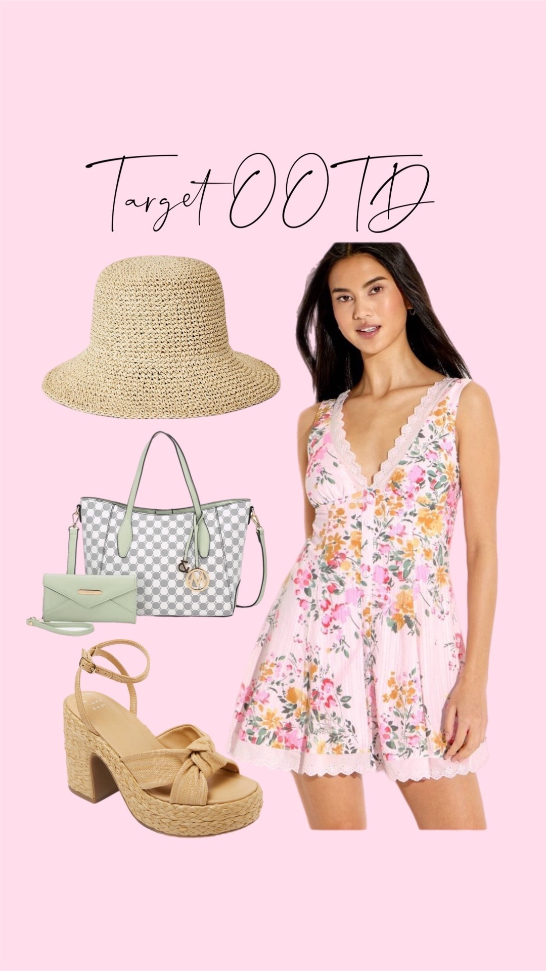 Target outfit, spring dress, target bag, designer inspired. Target floral dress for Easter. Bucket hat, target finds. 

#LTKU #LTKPetite #LTKFestival