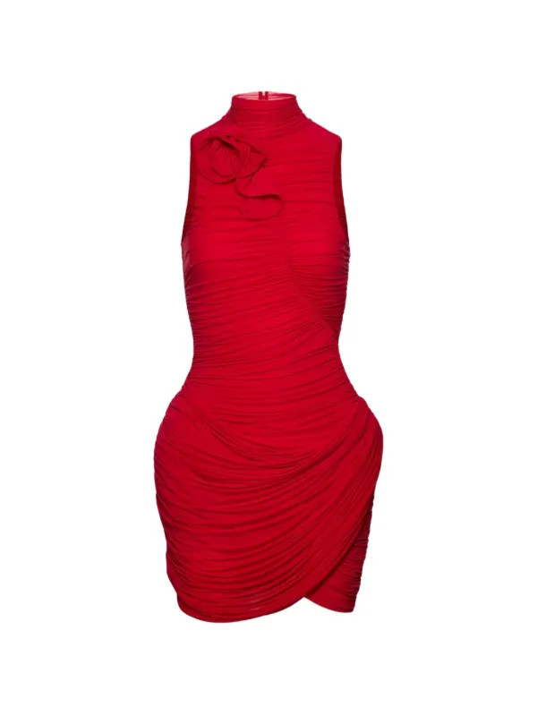 flower draped mini dress | Farfetch Global