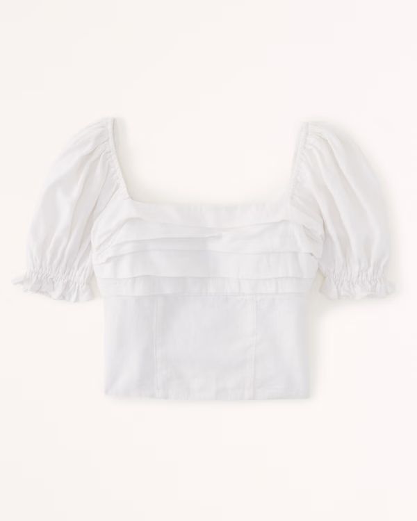Pleated Squareneck Top | Abercrombie & Fitch (US)