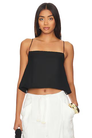 onia Air Linen Square Neck Tank in Black from Revolve.com | Revolve Clothing (Global)