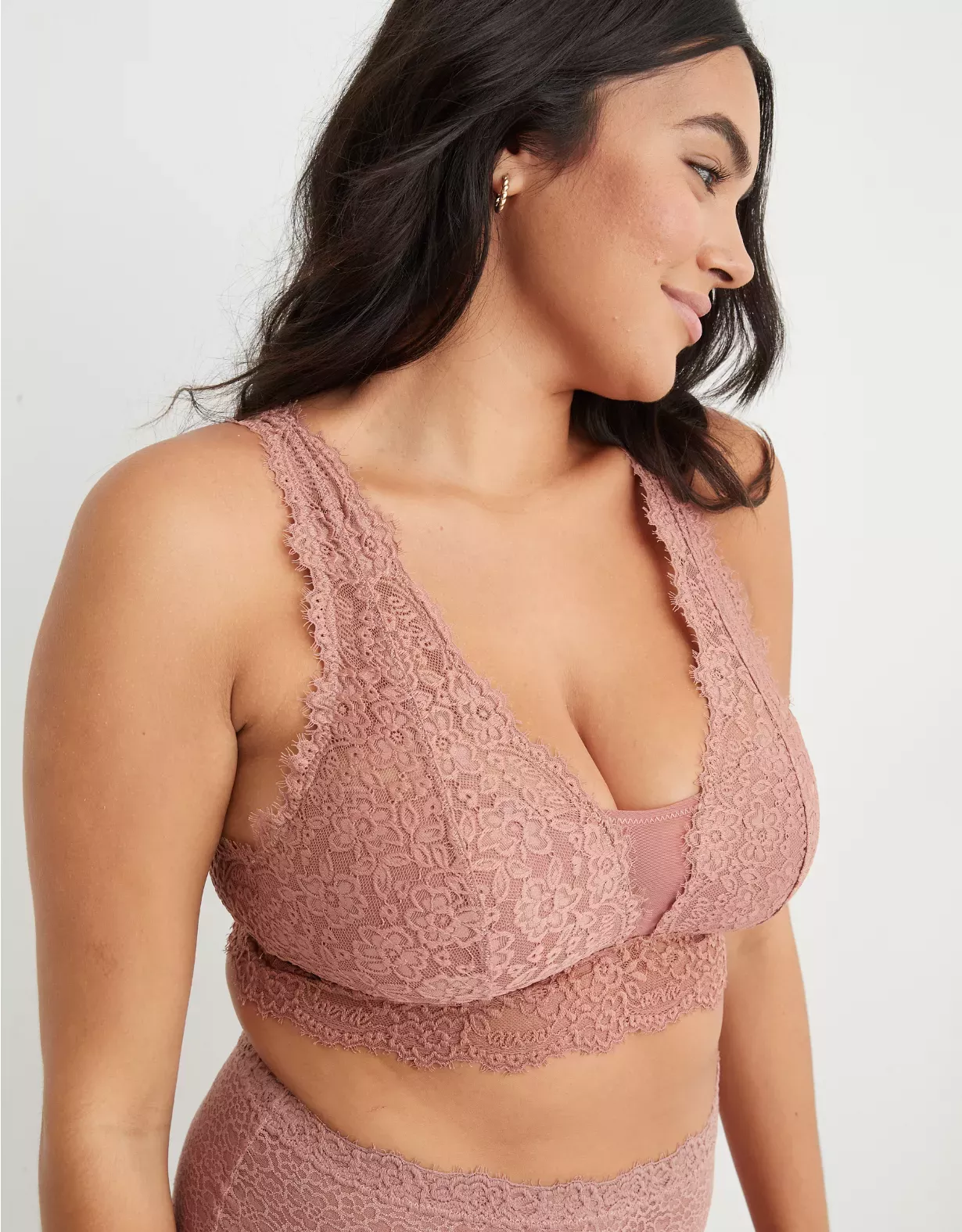 Aerie Real Power Balconette Lightly Lined Sunflower Lace Bra