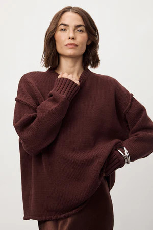 ROY WALNUT OVERSIZED LONGLINE KNIT JUMPER | DISSH