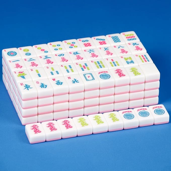 Pink American Mahjong Set 166 Mahjong Tiles 1.2-inch American Mahjong Game Set | Amazon (US)