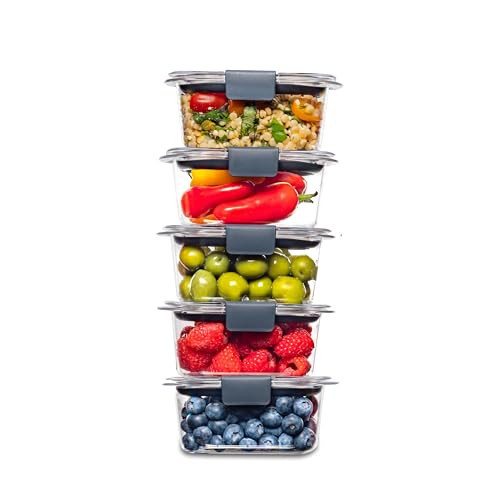 Rubbermaid Brilliance BPA Free Food Storage Containers Bundle with Lids, Set of 2 (9.6 Cup) and Set of 5 (1.3 Cup) | Amazon (US)