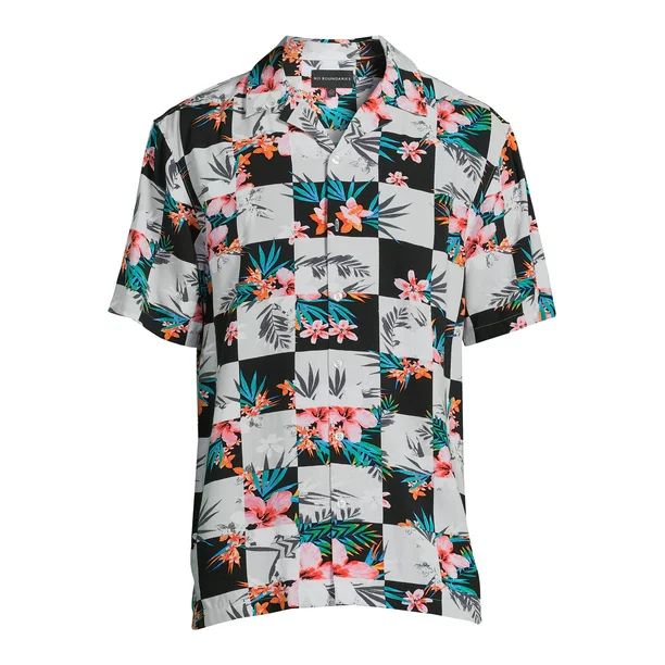 No Boundaries Men's & Big Men's Button-Down Rayon Shirt, Sizes XS-5XL | Walmart (US)