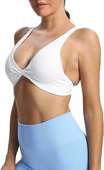 Aoxjox Women's Workout Sports Bras Fitness Backless Padded Satara Low Impact Bra Yoga Crop Tank T... | Amazon (US)