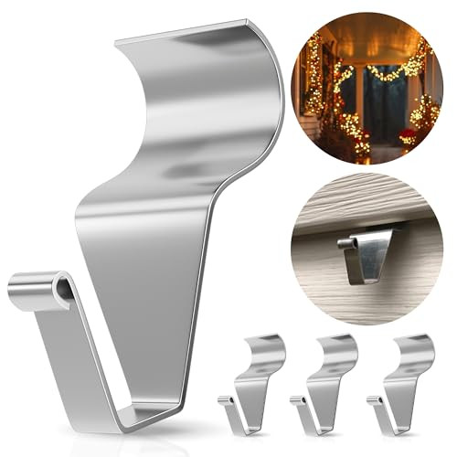 MIUKAA Vinyl Siding Hooks (4-Pack), Heavy Duty No Hole Siding Hangers for Hanging Outdoor, Stainless Steel Low Profile Siding Clips to Hang String Lights & Front Porch Patio Decor, Wreath Hanger | Amazon (US)