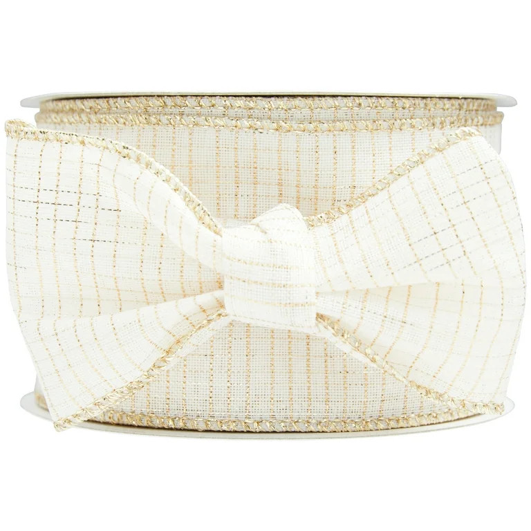 My Texas House White and Gold Plaid Ribbon, 18 ft | Walmart (US)