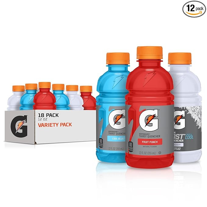 Gatorade Thirst Quencher, Fruit Punch, Glacier Cherry, Cool Blue Variety Pack, 12 Fl Oz (Pack of ... | Amazon (US)