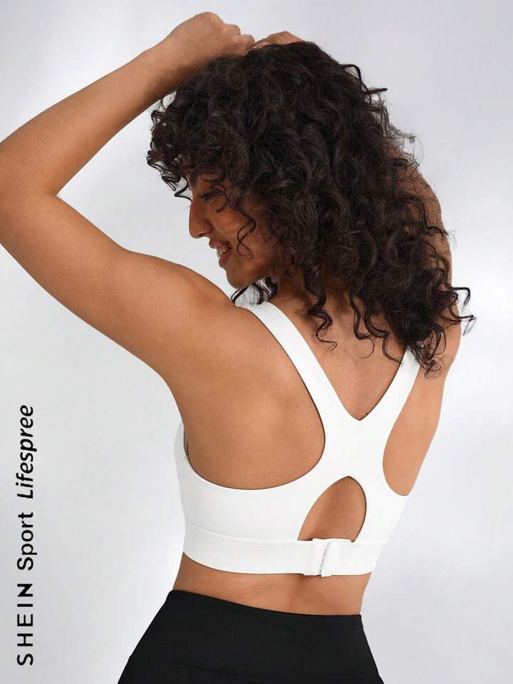 SHEIN Sport Lifespree Women'S Hollow Out Detail Hook And Eye Back Sports Bra | SHEIN