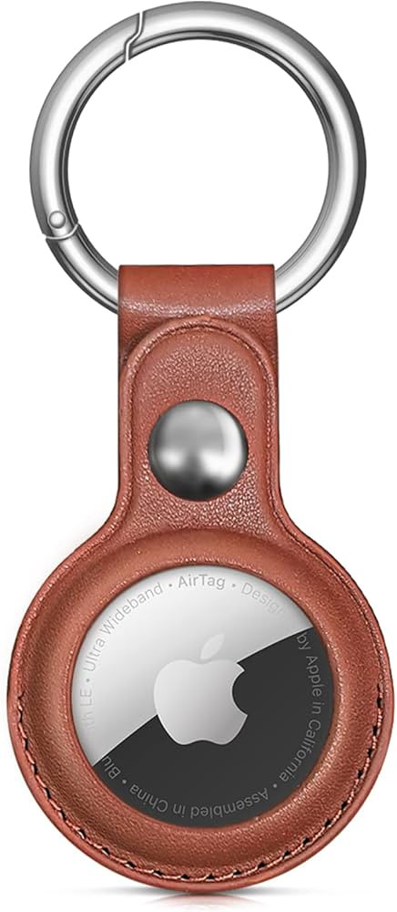 Woyinger Air Tag Keychain for Apple Airtags Holder, Protective Leather Airtags Case Tracker Cover... | Amazon (US)